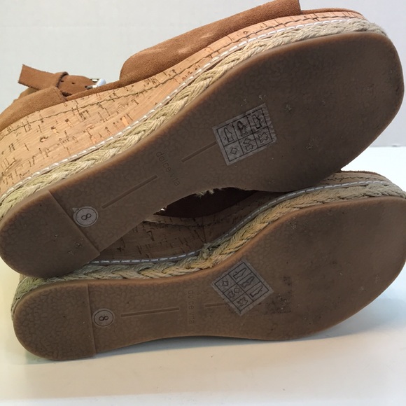 Dolce Vita Cognac Leather Wedge Sandals • Women's US 8 - Picture 10 of 13